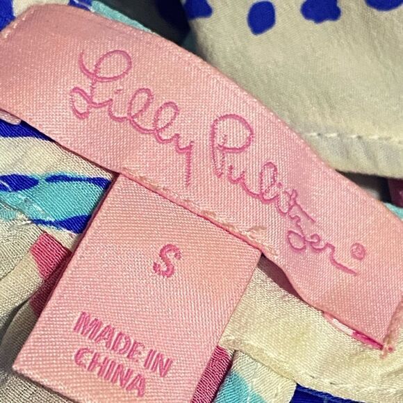 Beautiful Lilly Pulitzer Rogan Resort White She She Shells Silk Top Starfish sz - Picture 4 of 6